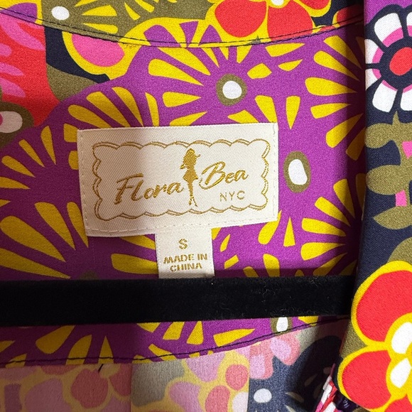 Flora Bea Natalee Dress - Blueberry Hill - 100% Silk - Small - Picture 4 of 9